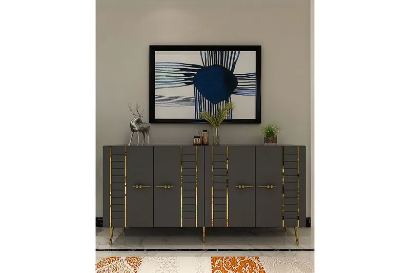 Deylin Konsolbord 150 cm - Antracit/Guld - Møbler - Borde - Aflastningsbord - Entrébord