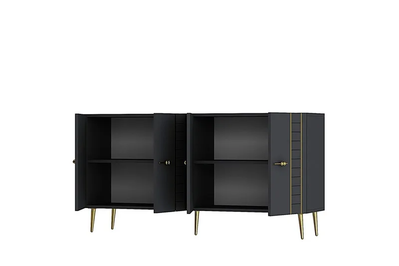 Deylin Konsolbord 150 cm - Antracit/Guld - Møbler - Borde - Aflastningsbord - Entrébord