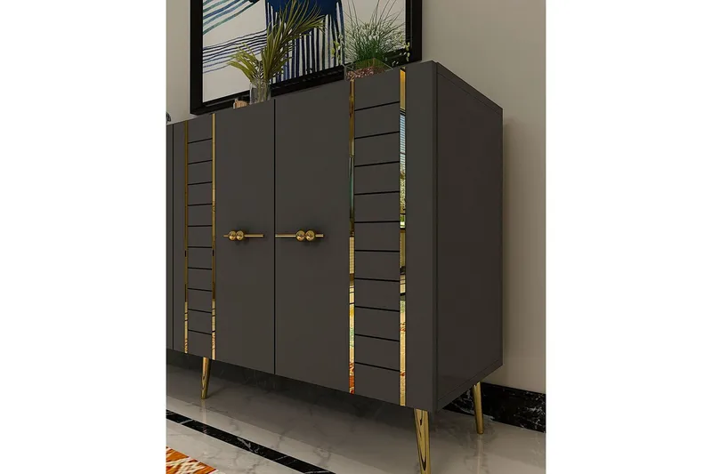 Deylin Konsolbord 150 cm - Antracit/Guld - Møbler - Borde - Aflastningsbord - Entrébord