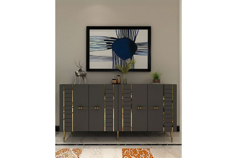 Deylin Konsolbord 150 cm - Antracit/Guld - Møbler - Borde - Aflastningsbord - Entrébord
