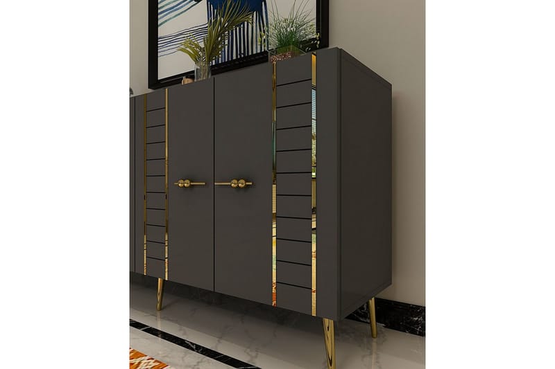 Deylin Konsolbord 150 cm - Antracit/Guld - Møbler - Borde - Aflastningsbord - Entrébord