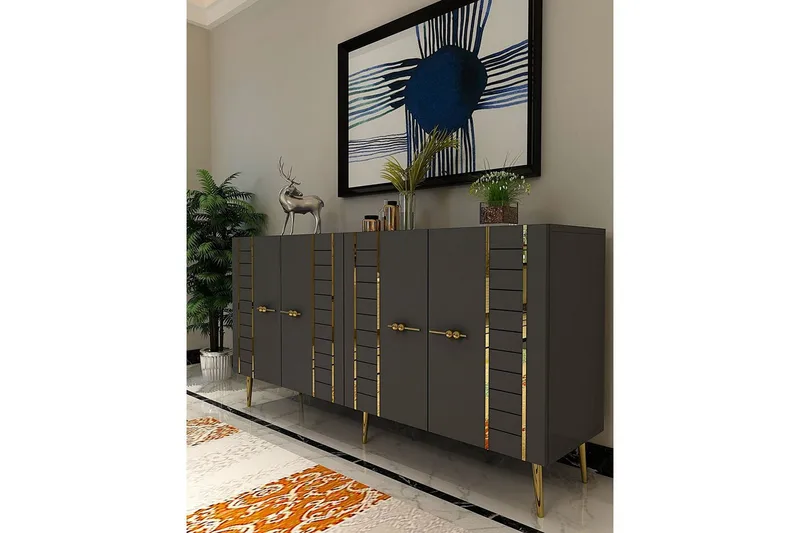 Deylin Konsolbord 150 cm - Antracit/Guld - Møbler - Borde - Aflastningsbord - Entrébord