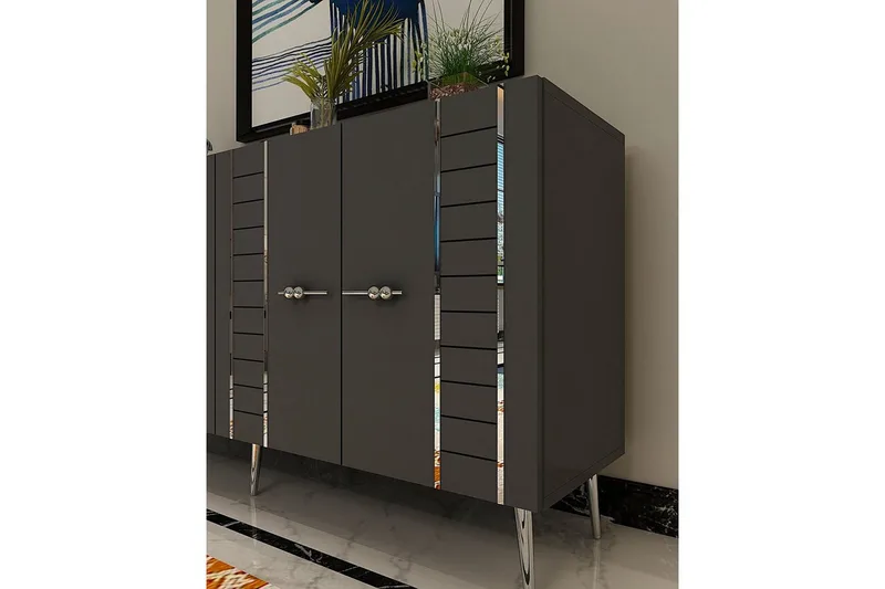 Deylin Konsolbord 150 cm - Antracit/Sølv - Møbler - Borde - Aflastningsbord - Entrébord