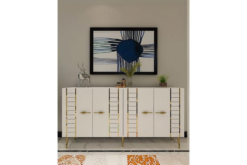 Deylin Konsolbord 150 cm - Hvid/Guld - Møbler - Borde - Aflastningsbord - Entrébord
