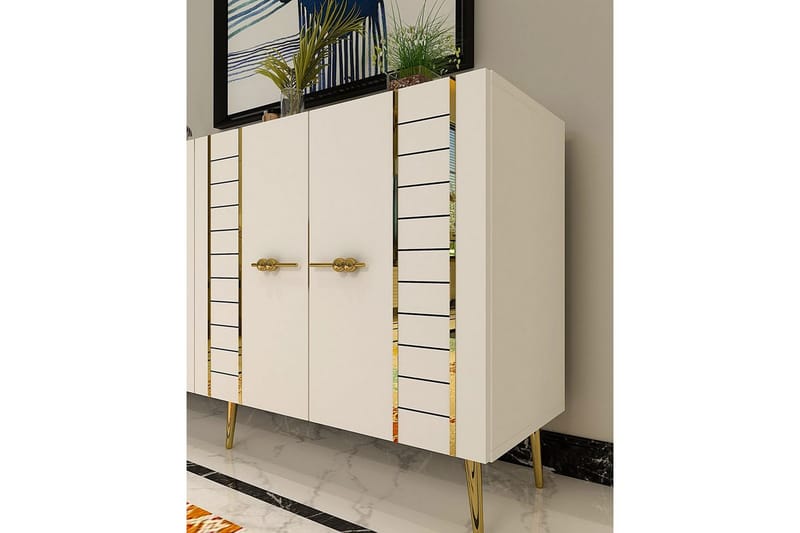 Deylin Konsolbord 150 cm - Hvid/Guld - Møbler - Borde - Aflastningsbord - Entrébord