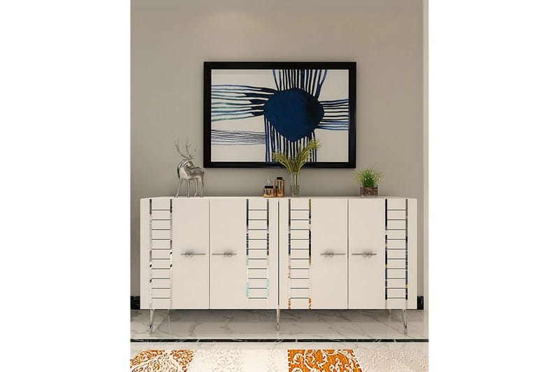 Deylin Konsolbord 150 cm - Hvid/Sølv - Møbler - Borde - Aflastningsbord - Entrébord