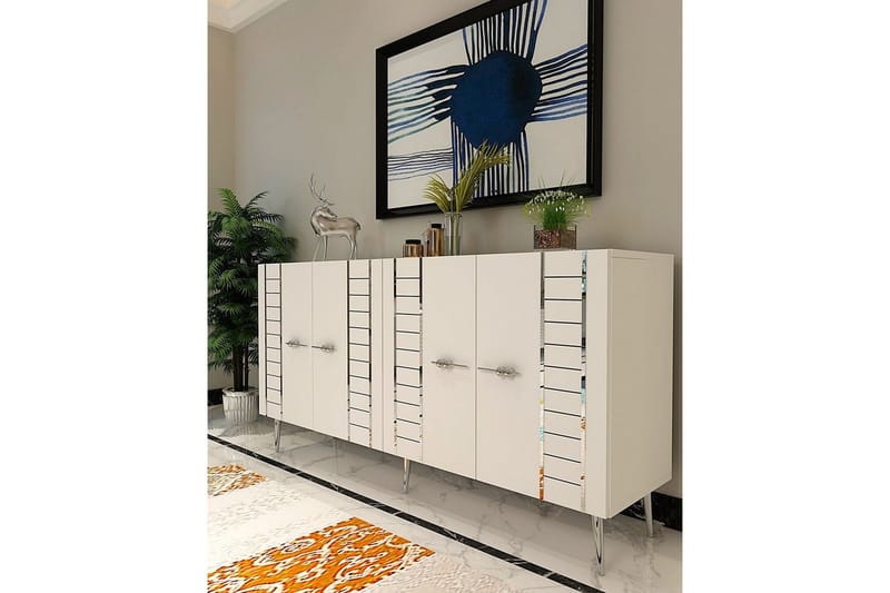 Deylin Konsolbord 150 cm - Hvid/Sølv - Møbler - Borde - Aflastningsbord - Entrébord