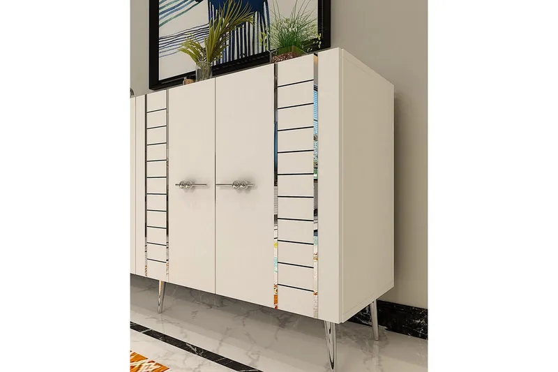 Deylin Konsolbord 150 cm - Hvid/Sølv - Møbler - Borde - Aflastningsbord - Entrébord