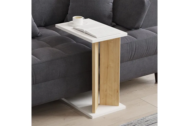 Deyra Sidebord 25 cm - Eg/Hvid - Møbler - Borde - Aflastningsbord - Lampebord