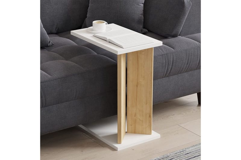 Deyra Sidebord 25 cm - Eg/Hvid - Møbler - Borde - Aflastningsbord - Lampebord