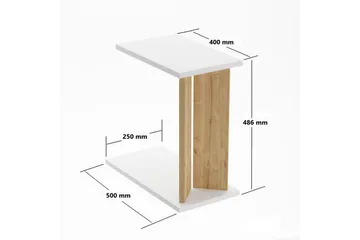 Deyra Sidebord 25 cm - Eg/Hvid - Møbler - Borde - Aflastningsbord - Lampebord
