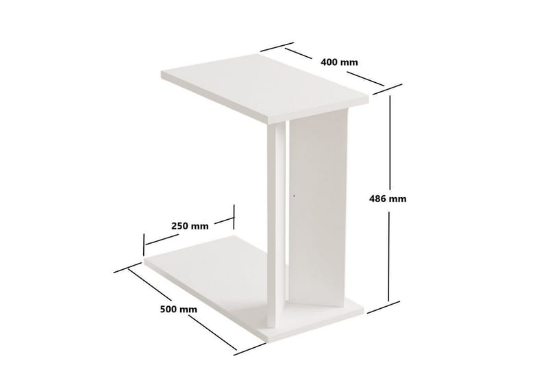 Deyra Sidebord 25 cm - Hvid - Møbler - Borde - Aflastningsbord - Lampebord