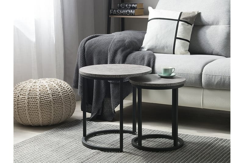 Dixie sæt 2 stk 37 | 37 cm - Sort - Møbler - Borde - Aflastningsbord