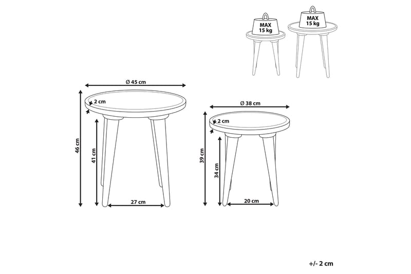 Dyton Sætbord 45 cm - Grøn - Møbler - Borde - Aflastningsbord - Indskudsborde