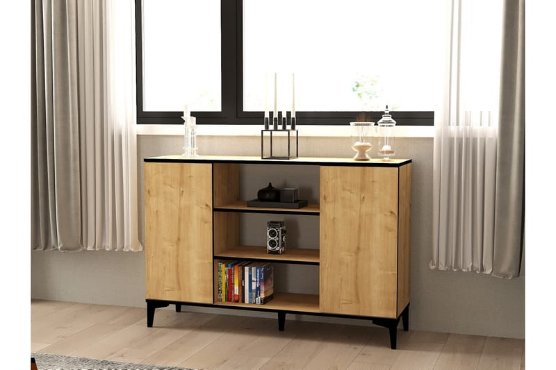 Ebin Konsolbord 140 cm - Brun/Eg/Sort - Møbler - Borde - Aflastningsbord - Entrébord