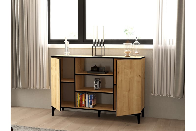 Ebin Konsolbord 140 cm - Brun/Eg/Sort - Møbler - Borde - Aflastningsbord - Entrébord