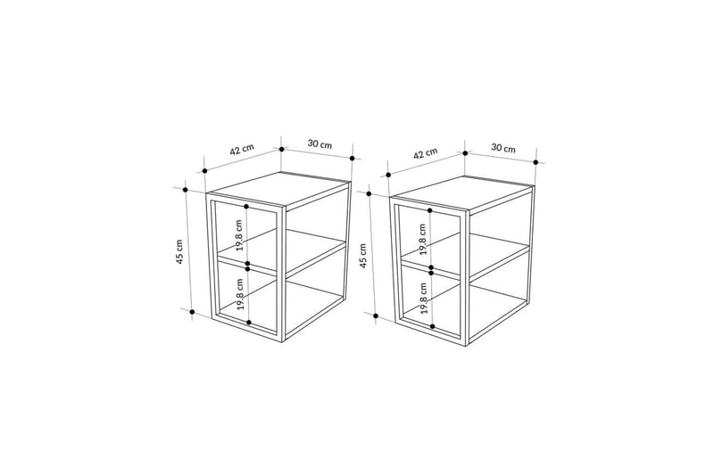 Echo Sidebord 30 cm - Grå - Møbler - Borde - Aflastningsbord - Lampebord