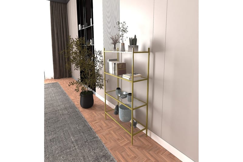Edilberta Bogreol 80 cm - Guld - Opbevaring - Hylder & Reoler - Bogreol