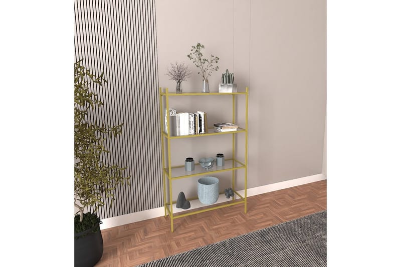 Edilberta Bogreol 80 cm - Guld - Opbevaring - Hylder & Reoler - Bogreol