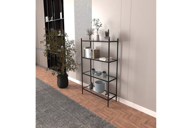 Edilberta Bogreol 80 cm - Sort - Opbevaring - Hylder & Reoler - Bogreol