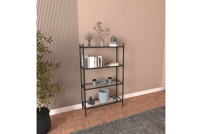 Edilberta Bogreol 80 cm - Sort - Opbevaring - Hylder & Reoler - Bogreol