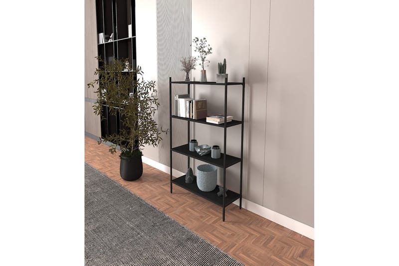 Edilberta Bogreol 80 cm - Sort - Opbevaring - Hylder & Reoler - Bogreol