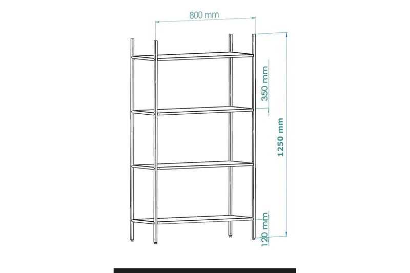 Edilberta Bogreol 80 cm - Sort - Opbevaring - Hylder & Reoler - Bogreol