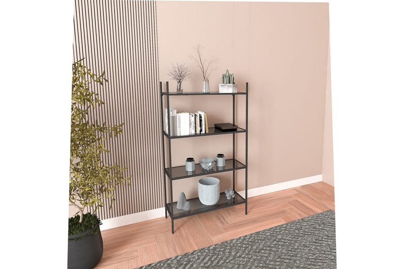 Edilberta Bogreol 80 cm - Sort - Opbevaring - Hylder & Reoler - Bogreol