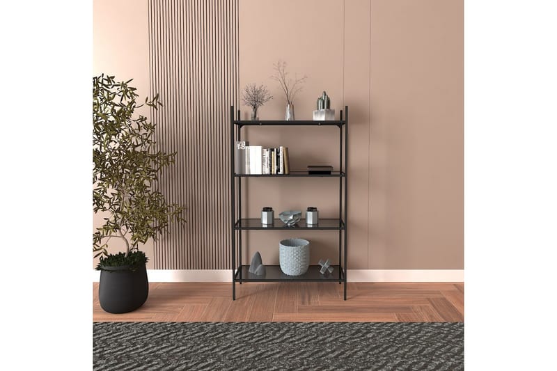 Edilberta Bogreol 80 cm - Sort - Opbevaring - Hylder & Reoler - Bogreol