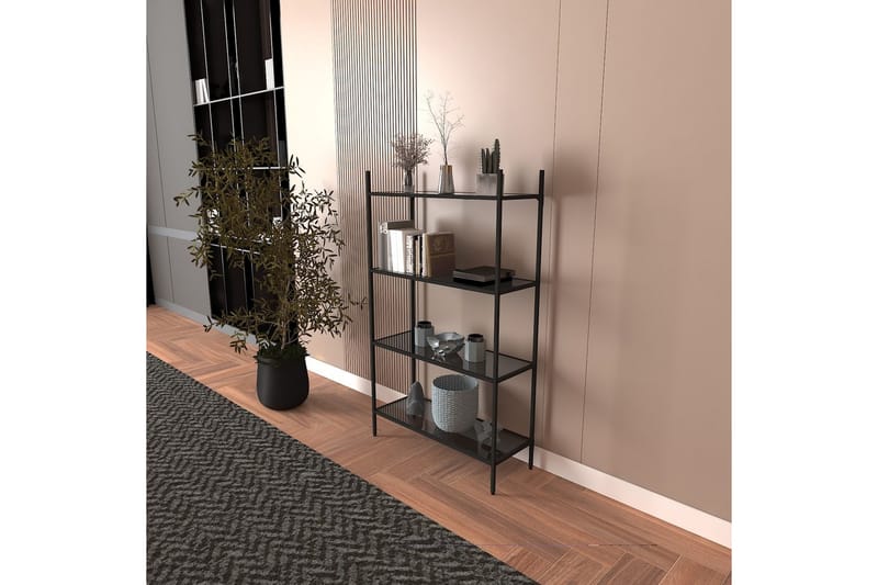 Edilberta Bogreol 80 cm - Sort - Opbevaring - Hylder & Reoler - Bogreol