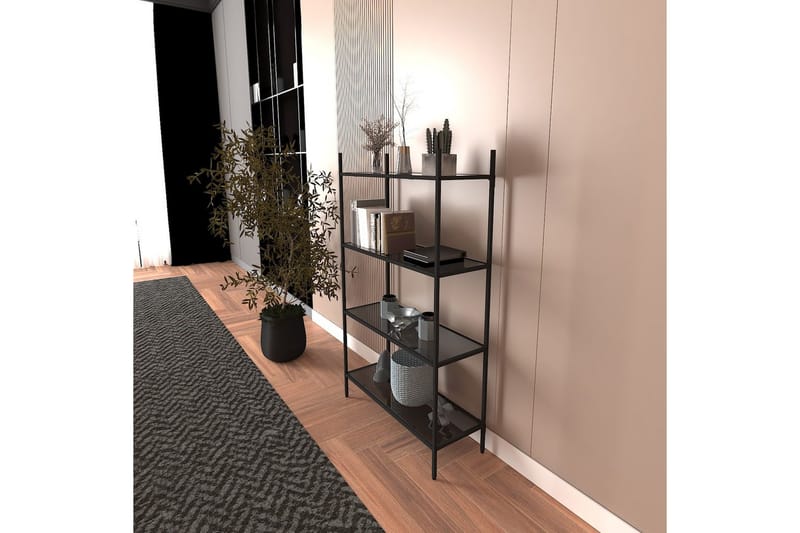 Edilberta Bogreol 80 cm - Sort - Opbevaring - Hylder & Reoler - Bogreol