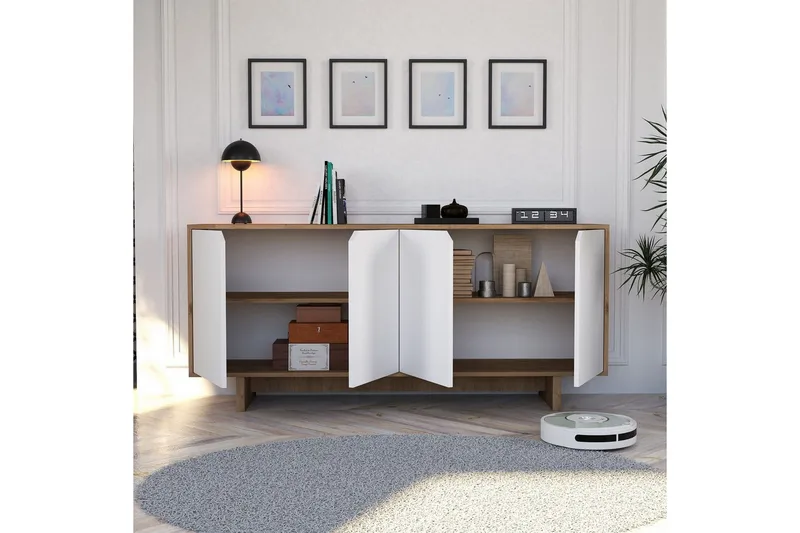 Edrion Konsolbord 180 cm - Hvid/Natur - Møbler - Borde - Aflastningsbord - Entrébord