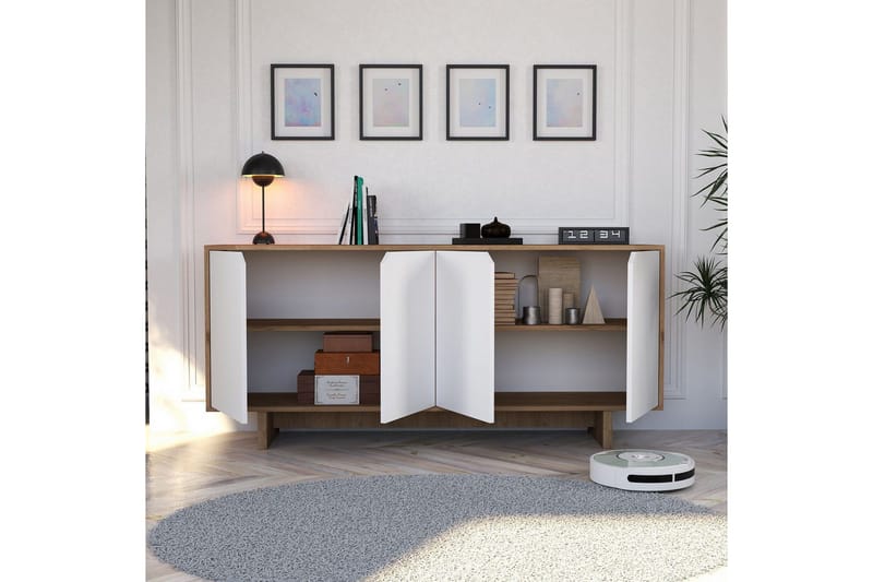 Edrion Konsolbord 180 cm - Hvid/Natur - Møbler - Borde - Aflastningsbord - Entrébord