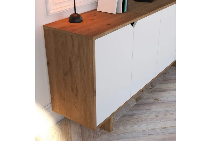 Edrion Konsolbord 180 cm - Hvid/Natur - Møbler - Borde - Aflastningsbord - Entrébord