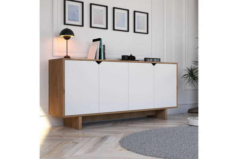 Edrion Konsolbord 180 cm - Hvid/Natur - Møbler - Borde - Aflastningsbord - Entrébord