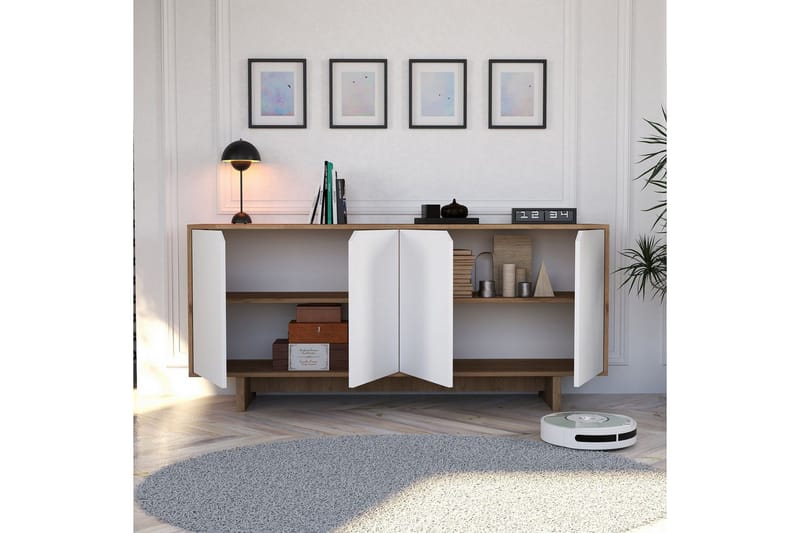 Edrion Konsolbord 180 cm - Hvid/Natur - Møbler - Borde - Aflastningsbord - Entrébord