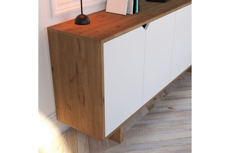 Edrion Konsolbord 180 cm - Hvid/Natur - Møbler - Borde - Aflastningsbord - Entrébord