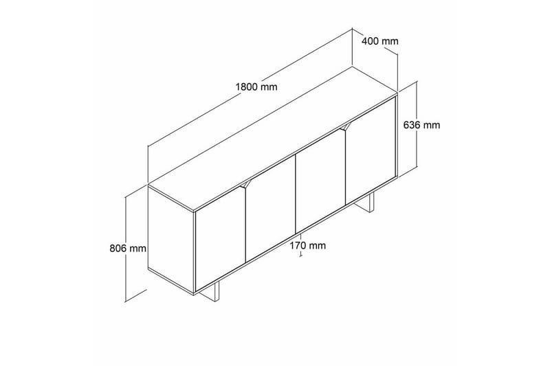 Edrion Konsolbord 180 cm - Natur - Møbler - Borde - Aflastningsbord - Entrébord