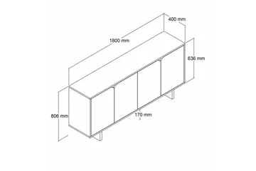 Edrion Konsolbord 180 cm - Natur - Møbler - Borde - Aflastningsbord - Entrébord