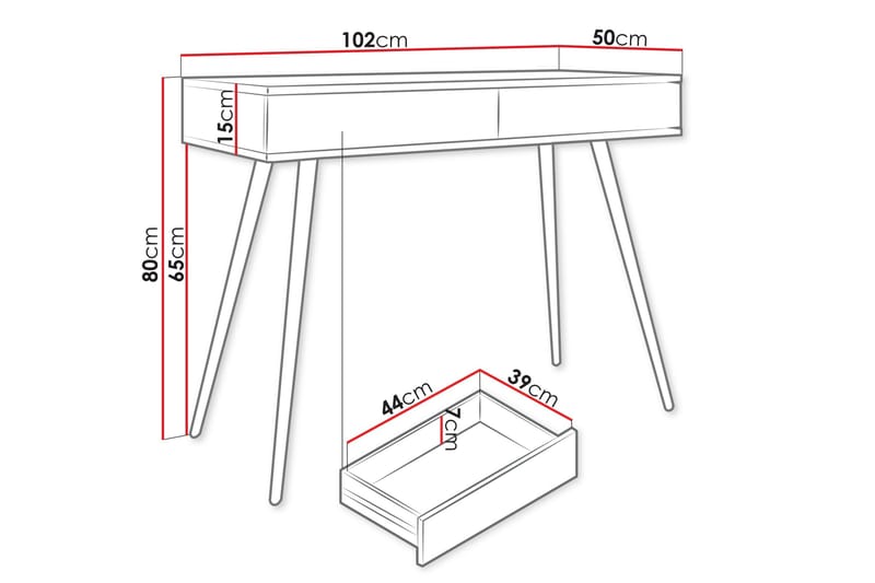 Edson Sidebord 102 cm - Sort - Møbler - Borde - Aflastningsbord - Lampebord