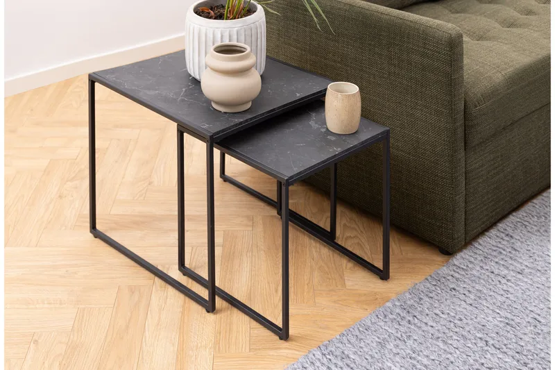 Elgrau Satsbord - Sort - Møbler - Borde - Aflastningsbord - Indskudsborde