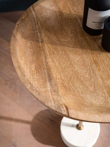 Eliela Sidebord 40 cm Rund - varm mørkebrun, guld og hvid - Møbler - Borde - Aflastningsbord - Konsolbord & sidebord