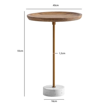 Eliela Sidebord 40 cm Rund - varm mørkebrun, guld og hvid - Møbler - Borde - Aflastningsbord - Konsolbord & sidebord
