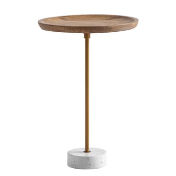 Eliela Sidebord 40 cm Rund - varm mørkebrun, guld og hvid - Møbler - Borde - Aflastningsbord - Konsolbord & sidebord