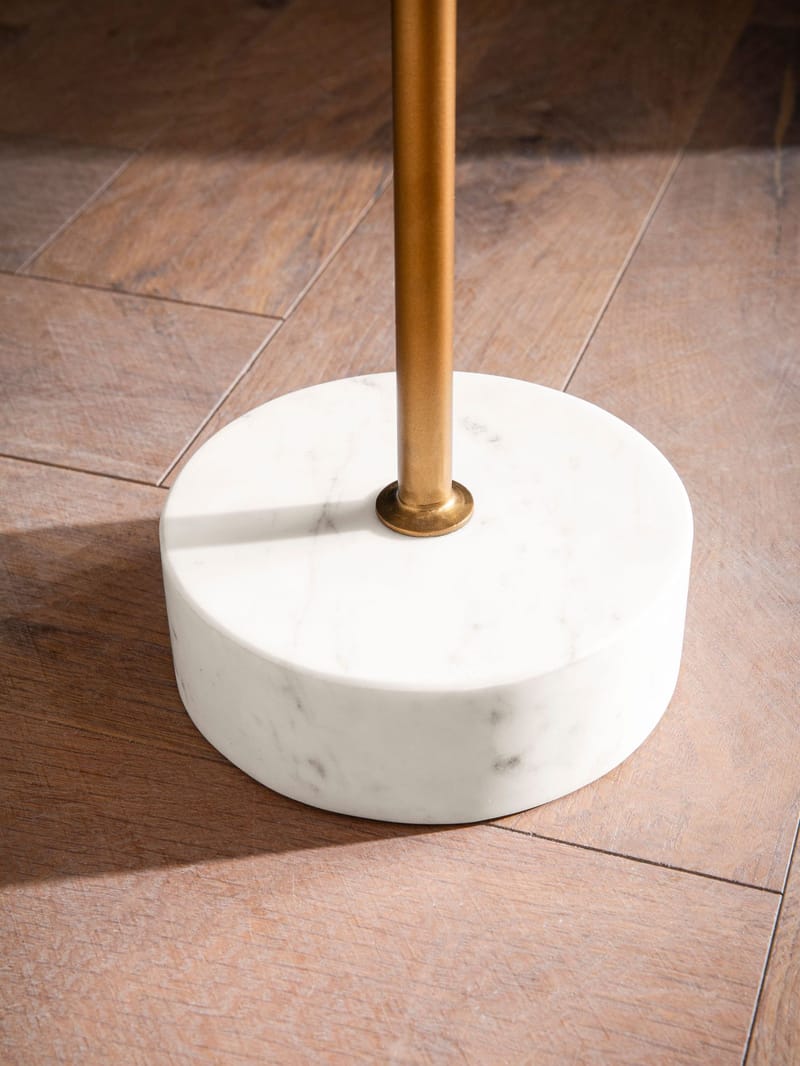 Eliela Sidebord 40 cm Rund - varm mørkebrun, guld og hvid - Møbler - Borde - Aflastningsbord - Konsolbord & sidebord
