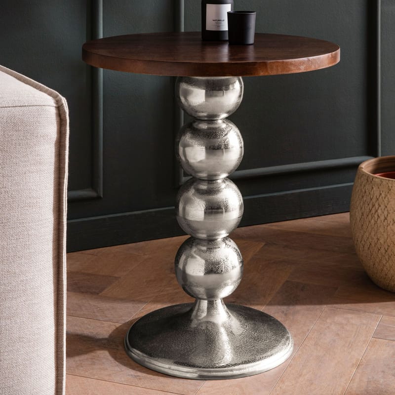 Elieri Sidebord 50 cm - mørkebrun og sølv - Møbler - Borde - Aflastningsbord - Konsolbord & sidebord