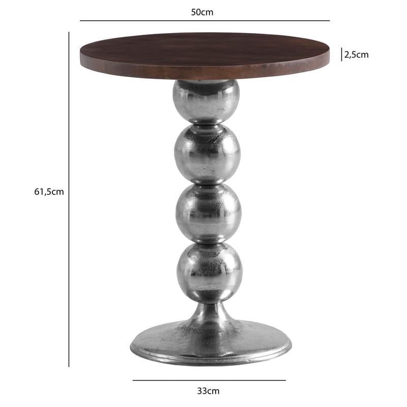 Elieri Sidebord 50 cm - mørkebrun og sølv - Møbler - Borde - Aflastningsbord - Konsolbord & sidebord