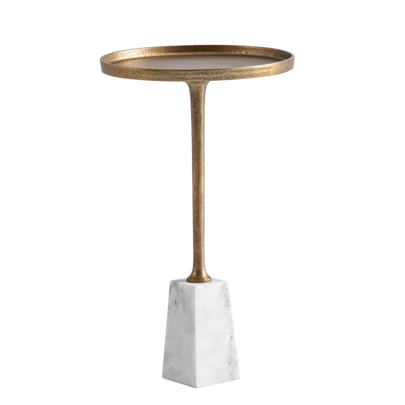 Eliilo Sidebord 34 cm, antikguld og hvid marmor