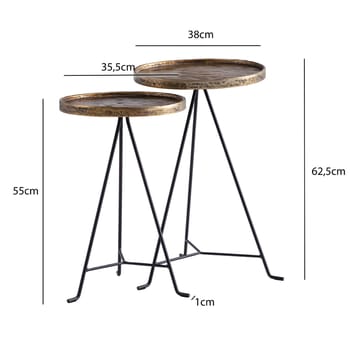Eliira Indskudsbord 38 cm Industriel stil - Antikguld og sort - Møbler - Borde - Aflastningsbord - Indskudsborde
