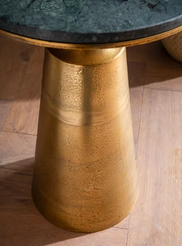 Eliuna Sidebord 40 cm - mørkegrøn marmor og antikguld - Møbler - Borde - Aflastningsbord - Konsolbord & sidebord